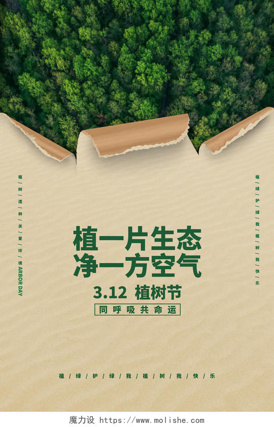 创意简约3月12日植树节宣传海报设计